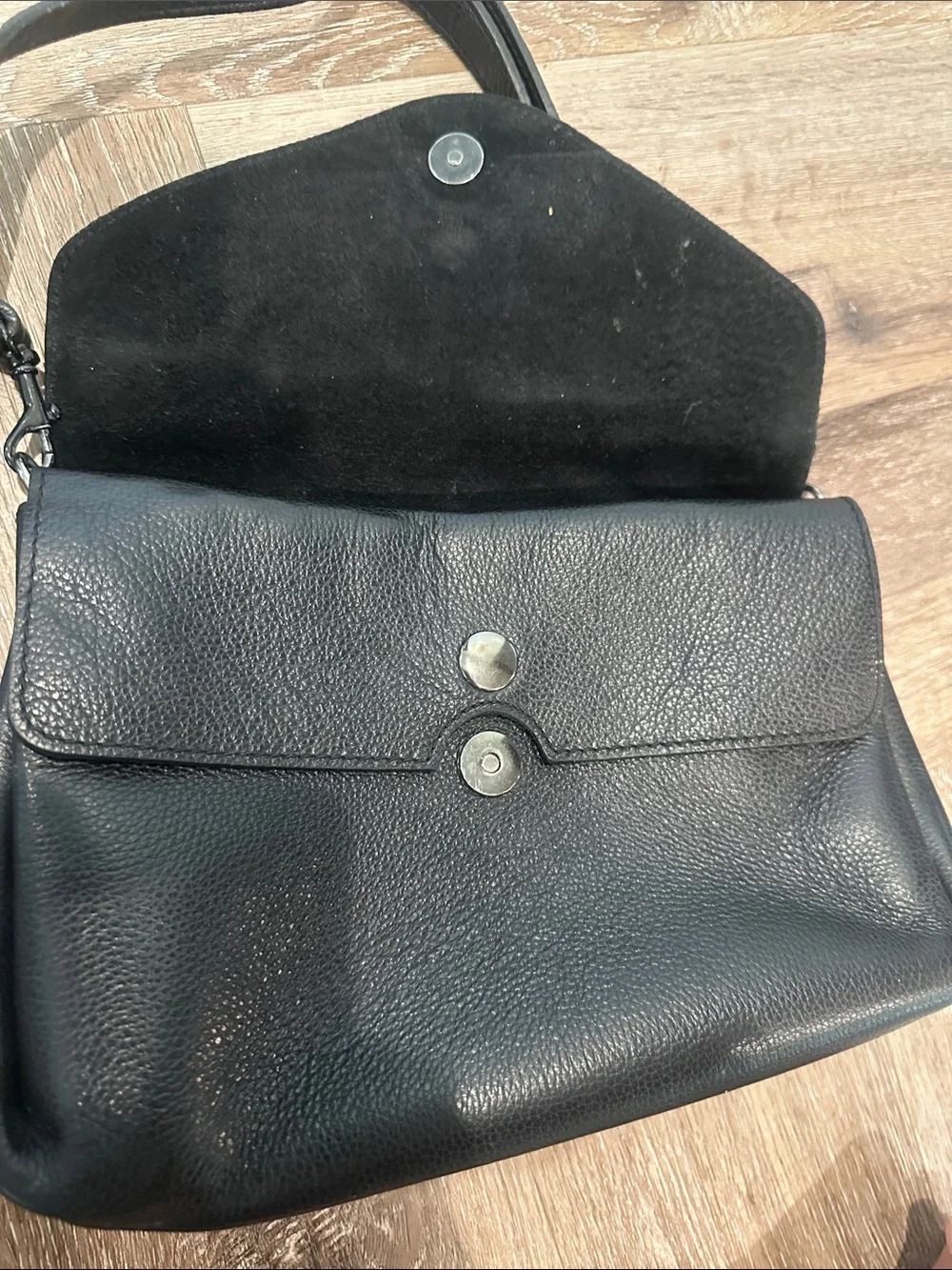 Italian Leather Black Crossbody Bag